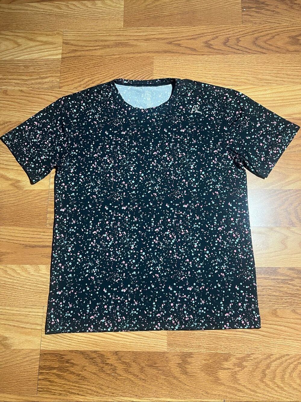 Rhoback Black Splatter Print Blitz Tech Short Sleeve Tee Medium
